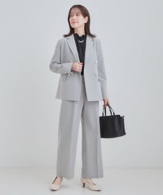 URU　日本製ウール混紡 ダブルブレストジャケット グレー Vin｜ダブルブレストテーラードジャケット | Rakuten Fashion(楽天