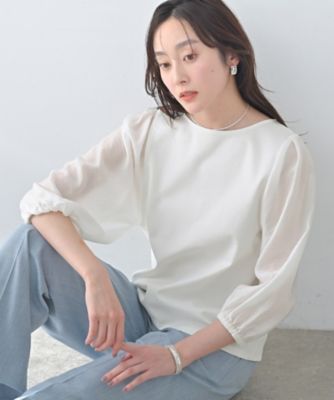 ＜UNTITLED L (Women/大きいサイズ)＞ポンチ袖ボリュームトップス（２００２５５６０３２）