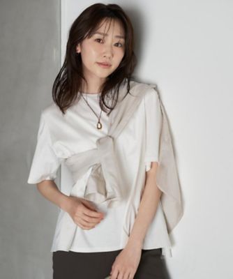 ＜UNTITLED (Women)＞【洗える／Ｔシャツ】異素材ドッキングプルオーバー（２００２５５６０３５）