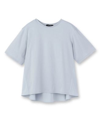 洗える／Tシャツ】異素材ドッキングプルオーバー