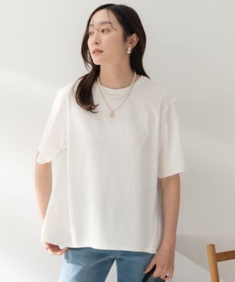 洗える／Tシャツ】異素材ドッキングプルオーバー