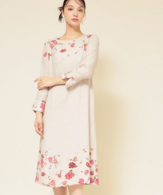 SUNAUNA (Women)/スーナウーナ【co creation and yours/SS~L】花柄パネルワンピース(2002556040) ベージュ151 ワンピース・ドレス【三越伊勢丹/公式】