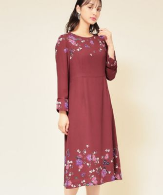 SUNAUNA (Women)/スーナウーナ【co creation and yours/SS~L】花柄パネルワンピース(2002556040) アカ164 ワンピース・ドレス【三越伊勢丹/公式】