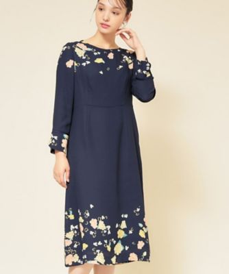 SUNAUNA (Women)/スーナウーナ【co creation and yours/SS~L】花柄パネルワンピース(2002556040) アオ194 ワンピース・ドレス【三越伊勢丹/公式】