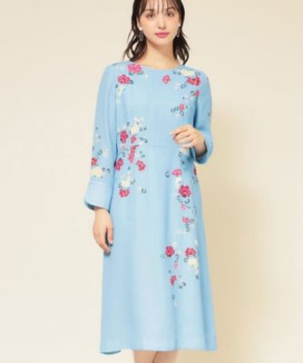 SUNAUNA (Women)/スーナウーナ【co creation and yours/SS~L】花柄パネルワンピース(2002556040) アオ292 ワンピース・ドレス【三越伊勢丹/公式】