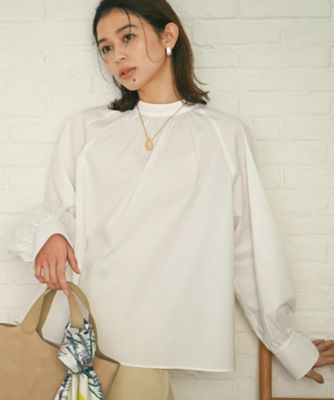 ＜UNTITLED L (Women/大きいサイズ)＞タイプライタースタンドネックブラウス（２００２５５６０５４）