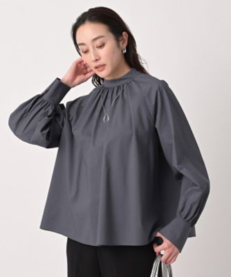 トゥモローランド  ハイブリッドタイプライター スタンドネックシャツ　ブラウス ハイブリッドタイプライター スタンドネックシャツ｜トゥモローランド