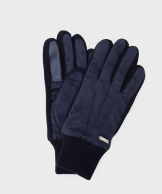 スエード調ニットコンビ ウォッシャブルグローブ