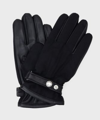 TAKEO KIKUCHI (Men)/タケオキクチ 矢絣レザーコンビグローブ(2002556196) クロ019 手袋・グローブ【三越伊勢丹/公式】