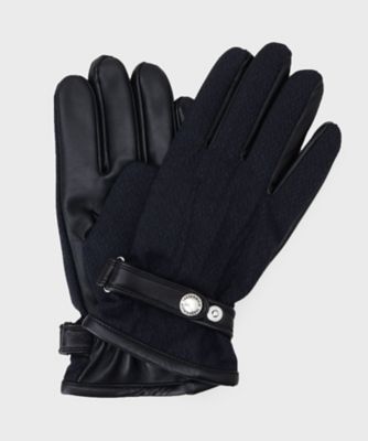 TAKEO KIKUCHI (Men)/タケオキクチ 矢絣レザーコンビグローブ(2002556196) アオ094 手袋・グローブ【三越伊勢丹/公式】