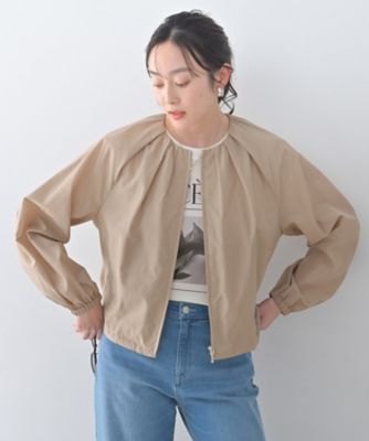 新品✨アンタイトル シャイニーキュプラドロストノーカラーブルゾン カーキ 2 新品✨アンタイトル シャイニーキュプラドロストノーカラーブルゾン
