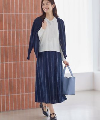 セットアップ可】ストライプ柄ジャカードスカート