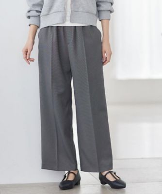 ウエスト総ゴム】チェック柄イージーワイドパンツ