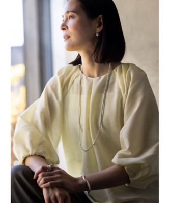 ボリュームスリーブサテンジャカードブラウス（2002556941