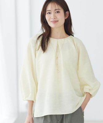 ボリュームスリーブサテンジャカードブラウス（2002556941