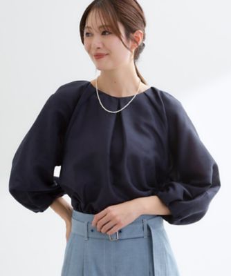 ボリュームスリーブサテンジャカードブラウス（2002556941