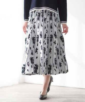 ＜Reflect (Women)＞【セットアップ可】ダブルジャカードニットフレアスカート（２００２５５６９４７）