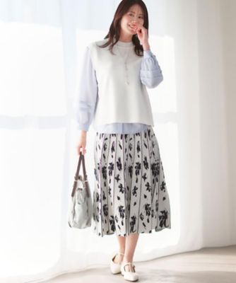 セットアップ可】ダブルジャカードニットフレアスカート