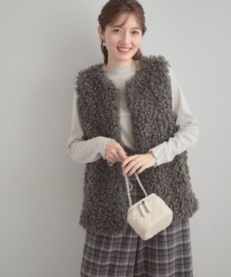 ＜COUTURE BROOCH (Women)＞プードルボアベスト（２００２５５８９９５）