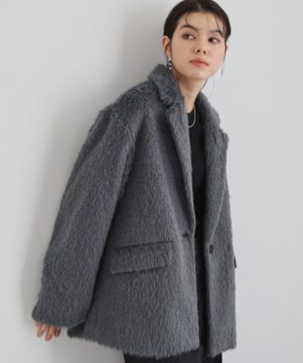 ＜THE SHOP TK (Women)＞纏うだけで大人上品　シャギーチェスターハーフコート（２００２５５９０４１）