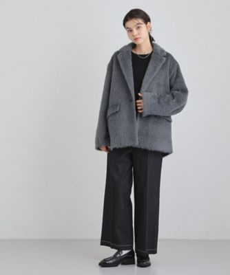 纏うだけで大人上品 シャギーチェスターハーフコート