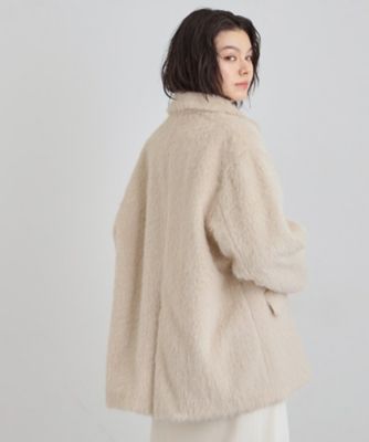 纏うだけで大人上品 シャギーチェスターハーフコート