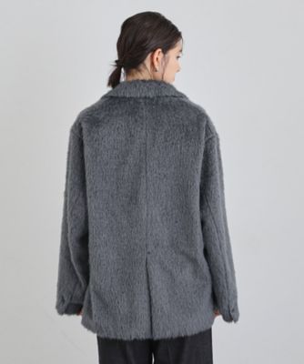 纏うだけで大人上品 シャギーチェスターハーフコート