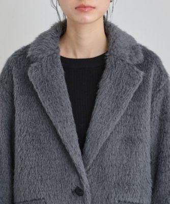 纏うだけで大人上品 シャギーチェスターハーフコート