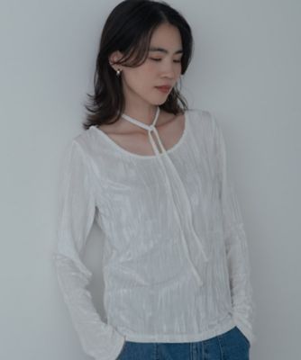 ＜GALLEST (Women)＞【一部店舗限定】クラッシュベロア２Ｗａｙカットソー（２００２５５９１５７）