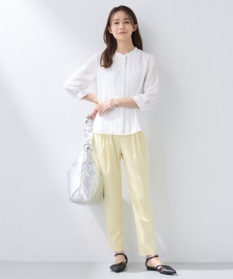 洗える／大人シアー】タックプリーツ7分袖ブラウス