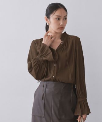 OPAQUE.CLIP (Women)/オペークドットクリップ フリルカラーブラウス(2002559913) チャ044 トップス【三越伊勢丹/公式】