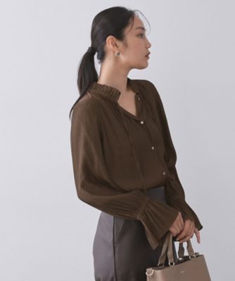 our 新作 フリルカラーブラウス ベージュ フリルカラーブラウス – OURHOME
