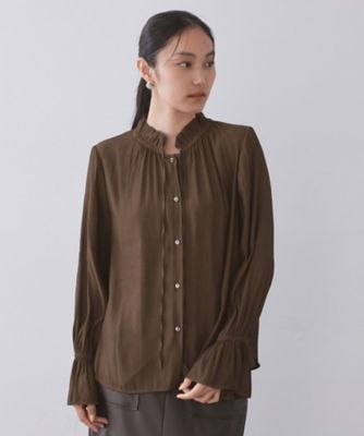 ◎新品【OUR】フリルカラーブラウス INASTUDIOS ブラウス シャツ ボリュームフリルカラーブラウス