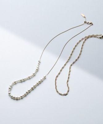 2WAY／2連セット】パール調＆チェーンミックスネックレス