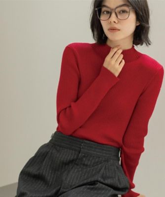 OPAQUE.CLIP (Women)/オペークドットクリップ ハイネックリブニット《6col》(2002559933) アカ062 トップス【三越伊勢丹/公式】