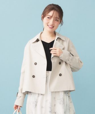 キャンディスリーブショートトレンチコート【洗濯機OK／撥水／防花粉