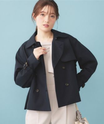 キャンディスリーブショートトレンチコート【洗濯機OK／撥水／防花粉