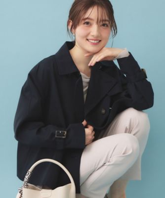 キャンディスリーブショートトレンチコート【洗濯機OK／撥水／防花粉