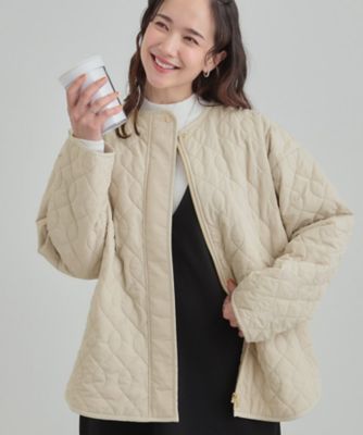 洗濯機可／S－LL／撥水】大人が着たい ノーカラー キルトジャケット