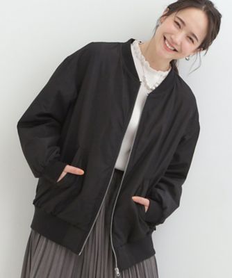 ＜SHOO LA RUE (Women)＞【Ｓ－ＬＬ】大人も取り入れやすい　ＢＩＧシルエット　ＭＡ－１ブルゾン（２００２５６０３８０）