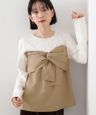 ＜THE SHOP TK (Women)＞布帛切替カットソー（２００２５６０３８２）