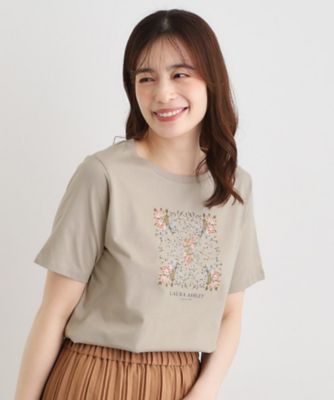 LAURA ASHLEY/ローラ アシュレイ【カラー追加!STORY掲載!/コットン100%/3colors】エラビー スカーフ柄 Tシャツ(2002560386) ベージュ050 トップス【三越伊勢丹/公式】