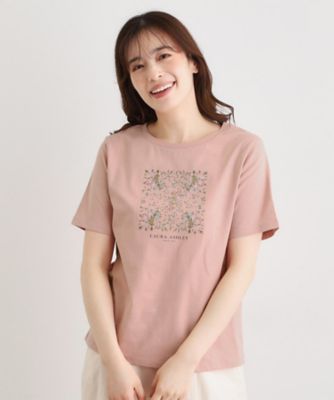 LAURA ASHLEY/ローラ アシュレイ【カラー追加!STORY掲載!/コットン100%/3colors】エラビー スカーフ柄 Tシャツ(2002560386) ピンク075 トップス【三越伊勢丹/公式】