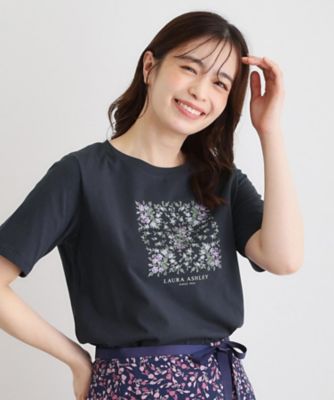 LAURA ASHLEY/ローラ アシュレイ【カラー追加!STORY掲載!/コットン100%/3colors】エラビー スカーフ柄 Tシャツ(2002560386) アオ094 トップス【三越伊勢丹/公式】