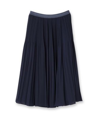 ウエストゴム／セレモニー】デシン プリーツスカート