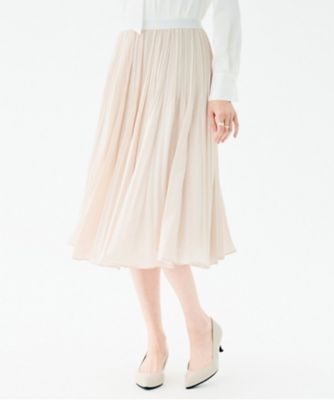 ウエストゴム／セレモニー】デシン プリーツスカート