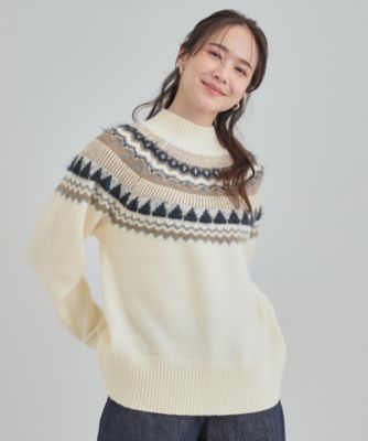 Simree 花柄立体編み フェアアイル柄 ハンドニット М L P14 レシピ