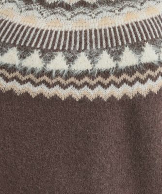 洗濯機可／S－LL】配色が大人かわいい フェアアイル柄求心ニット