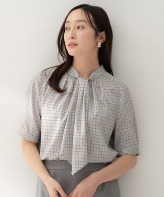 ＜UNTITLED (Women)＞【洗える／スーツインナー】ジオメボウタイブラウス（２００２５６０４６８）