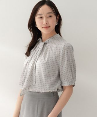 すずらんになります　オータムジオメボウタイブラウス2点おまとめ 洗える／スーツインナー】ジオメボウタイブラウス